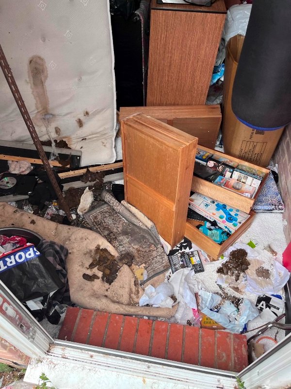 Her shelter and 'bed area'